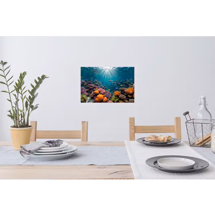 Vis - Koraal - Oceaan - Natuur - Kleurrijk Muursticker klein -eettafel