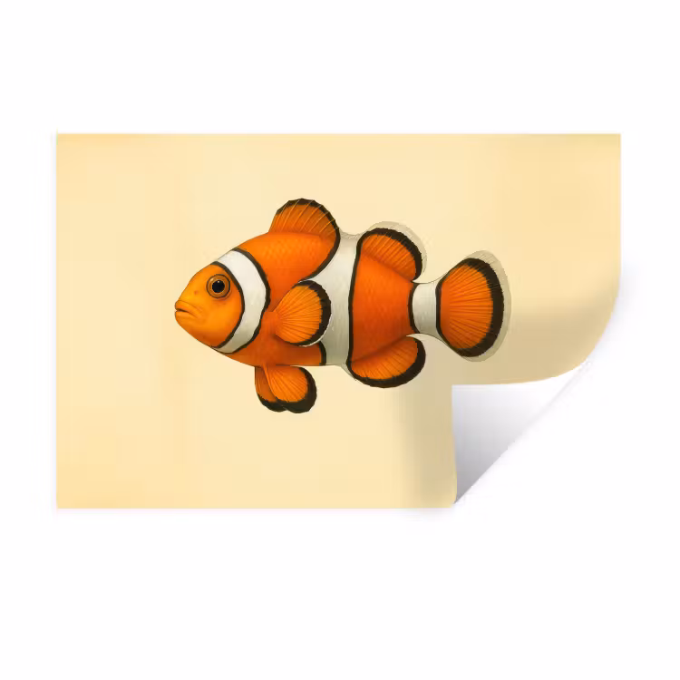 Vis - Oranje - Strepen Muursticker klein -3d