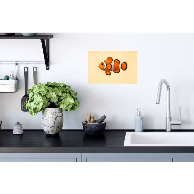 Vis - Oranje - Strepen Muursticker klein -keuken