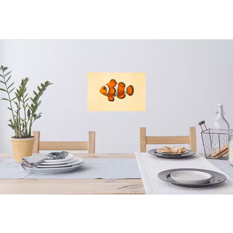 Vis - Oranje - Strepen Muursticker klein -eettafel
