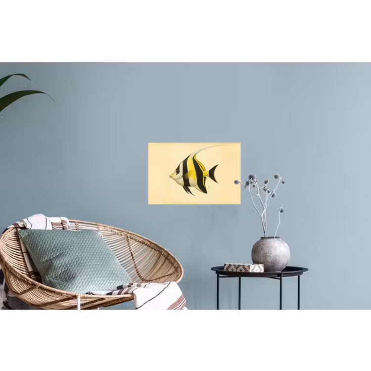 Vis - Sierlijk - Rugvin - Geel Muursticker klein -plant