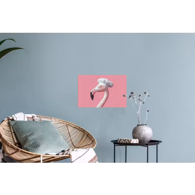 Flamingo - Roze - Koksmuts - Vogel Muursticker klein -plant