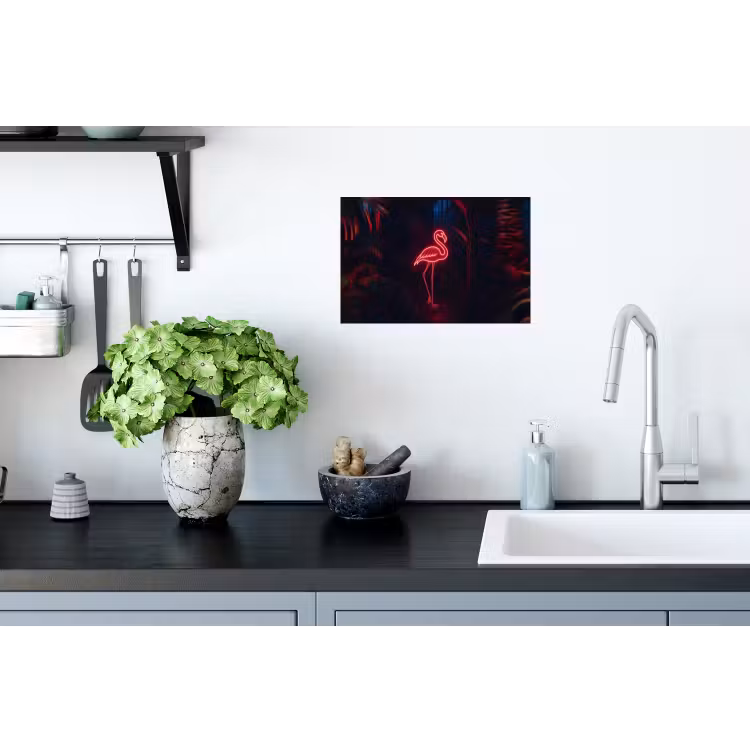 Flamingo - Roze - Neon - Licht Muursticker klein -keuken