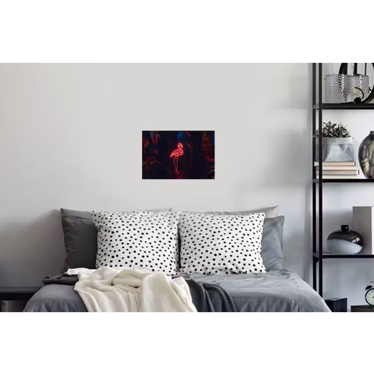 Flamingo - Roze - Neon - Licht Muursticker klein -slaapkamer