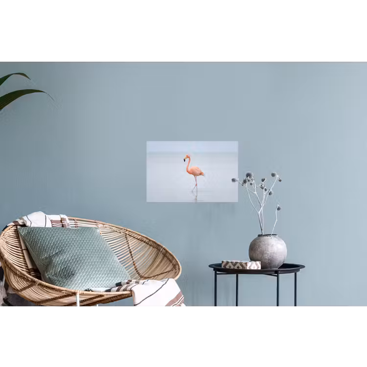 Flamingo - Zee - Roze Muursticker klein -plant