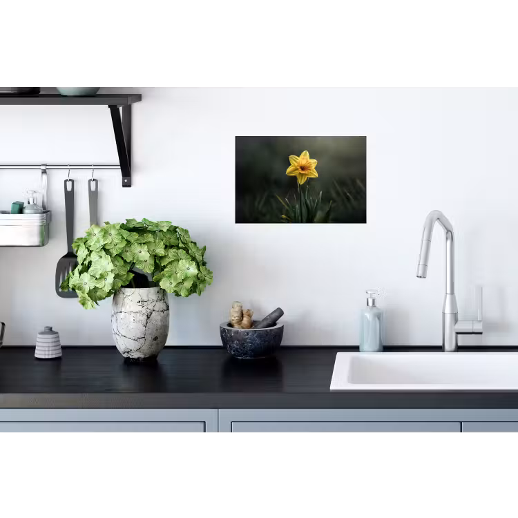 Bloem - Narcis - Gras - Geel Muursticker klein -keuken