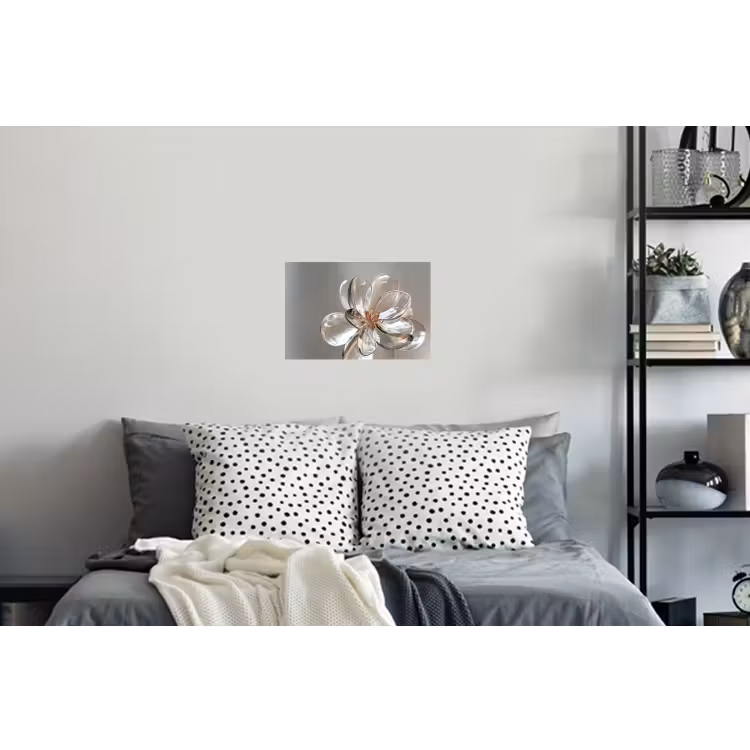 Bloem - Glazen - Doorzichtig Muursticker klein -slaapkamer