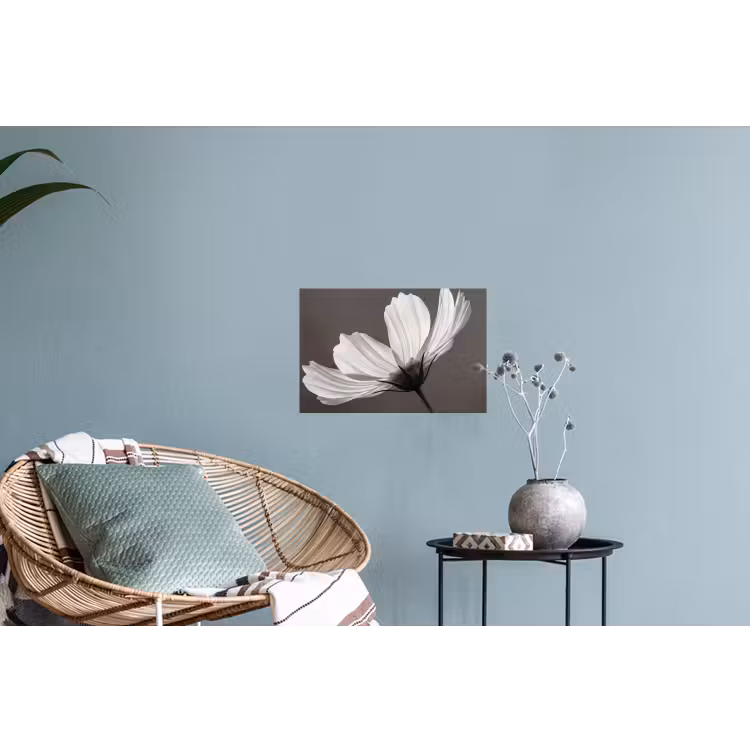 Bloem - Minimalistisch - Zwart - Wit Muursticker klein -plant