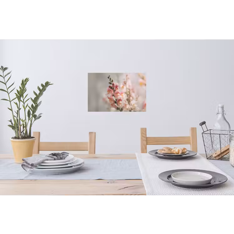 Bloem - Leeuwenbek - Roze - Stengel Muursticker klein -eettafel