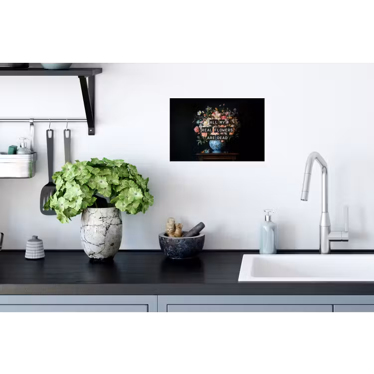 Bloemen - Art - Pastel - Quotes Muursticker klein -keuken