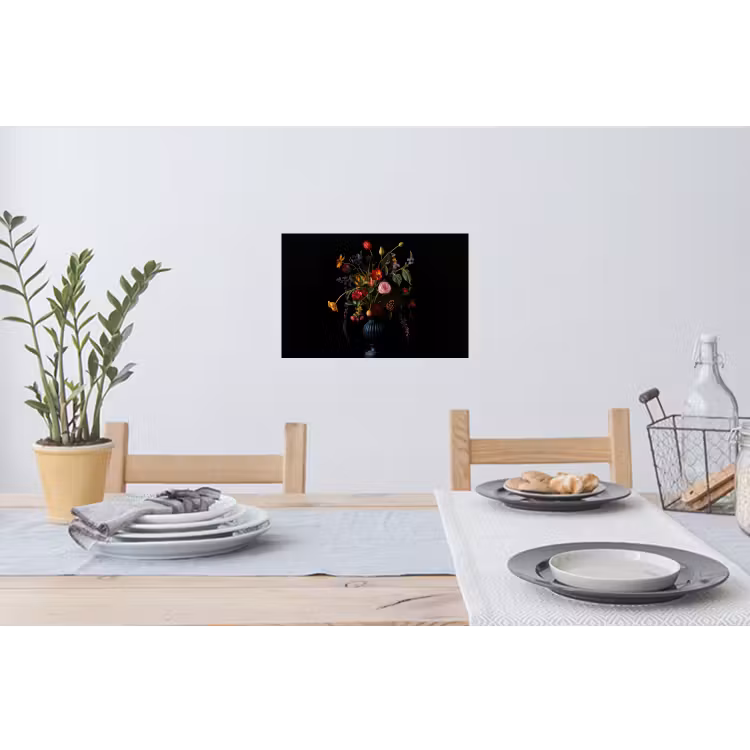 Bloemen - Bessen - Klassiek Muursticker klein -eettafel