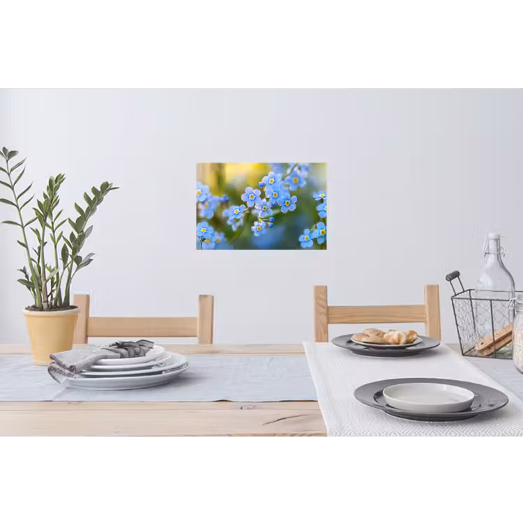 Bloemetjes - Blauw - Vergeet mij nietjes Muursticker klein -eettafel