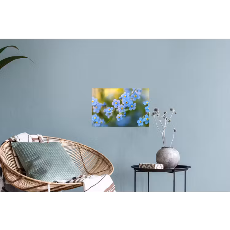 Bloemetjes - Blauw - Vergeet mij nietjes Muursticker klein -plant