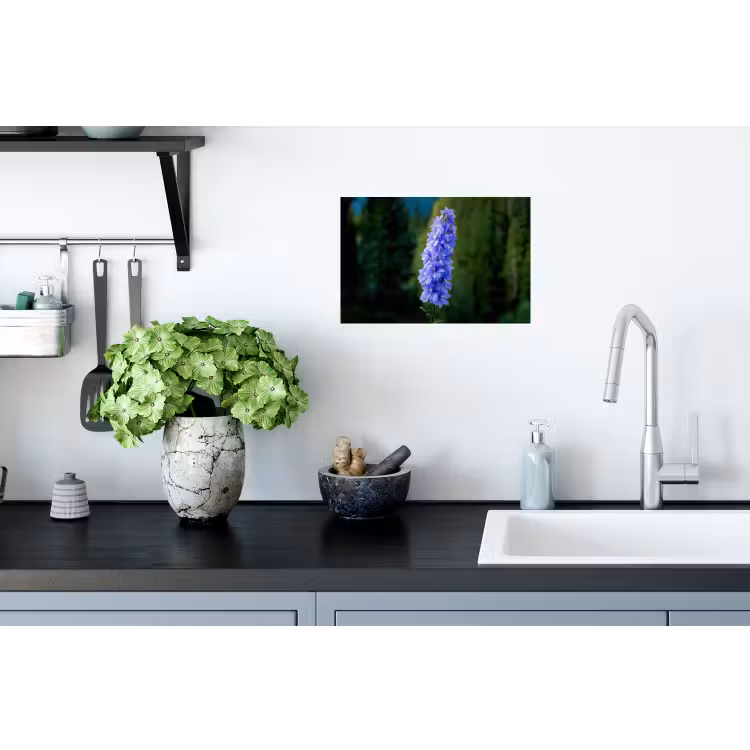 Bloemen - Blauw - Dennenboom Muursticker klein -keuken