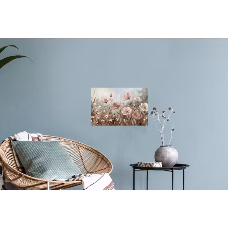 Bloemen - Botanisch - Schilderij - Pastel - Rustiek Muursticker klein -plant