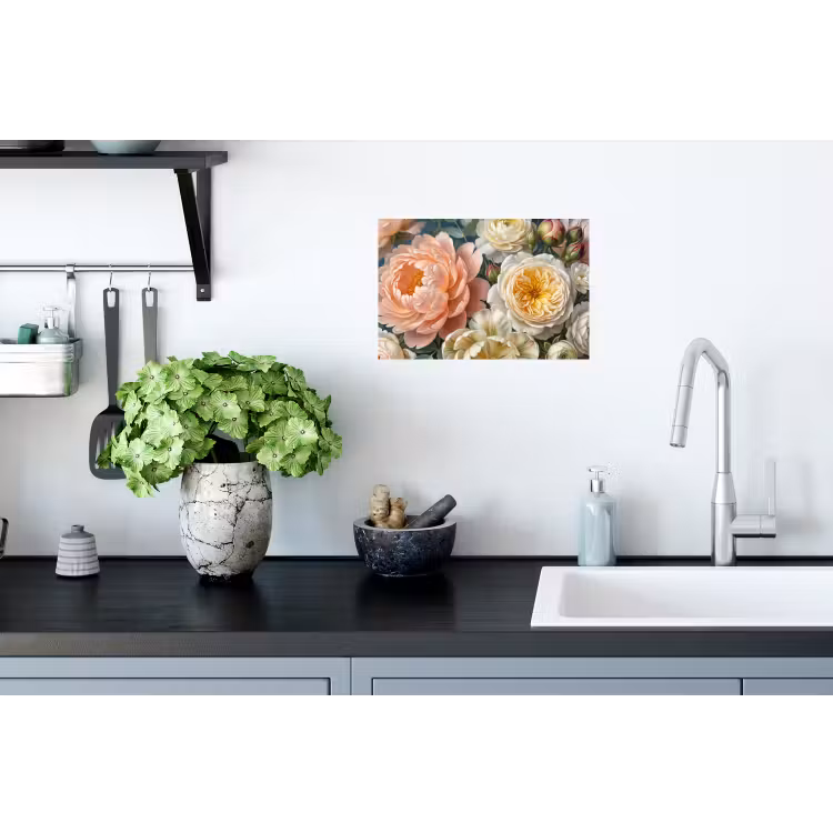 Bloemen - Boeket - Natuur - Klassiek - Kleurrijk Muursticker klein -keuken