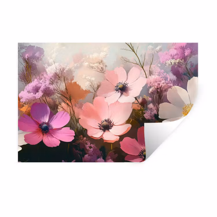 Bloemen - Kleurrijk - Bloei Muursticker klein -3d