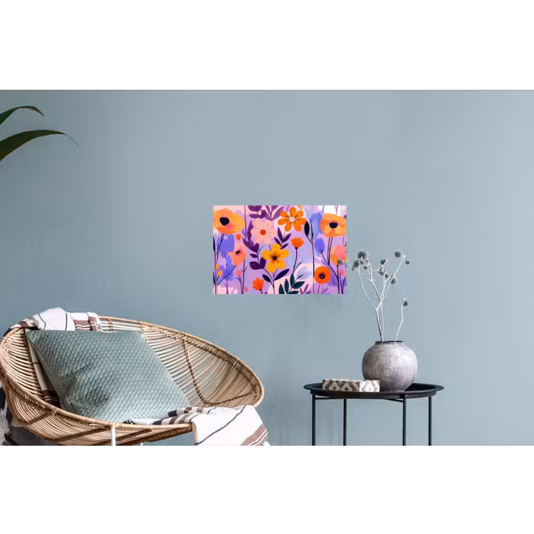Bloemen - Kleurrijk - Bladeren Muursticker klein -plant