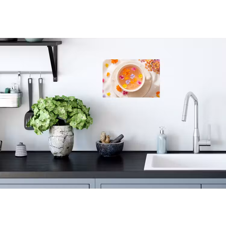 Bloemen - Kop - Natuur - Kleurrijk - Zomer Muursticker klein -keuken