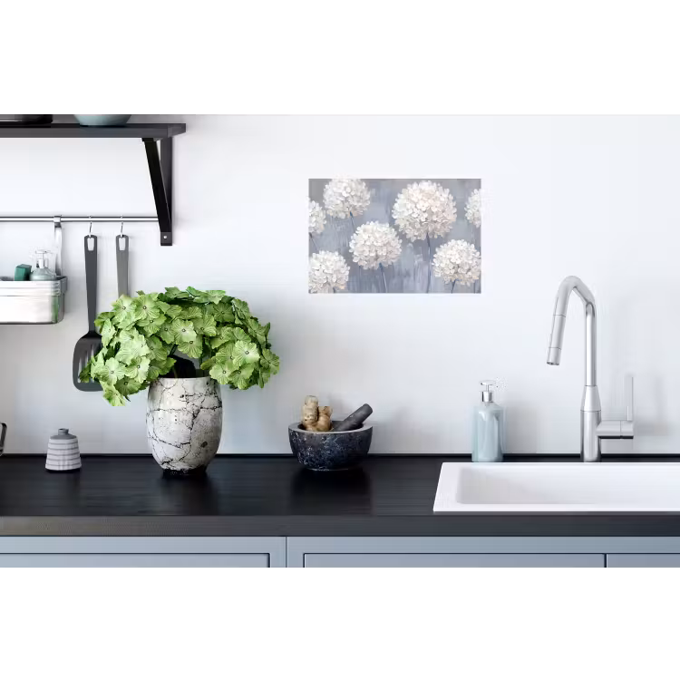 Bloemen - Illustratie - Blauw Muursticker klein -keuken