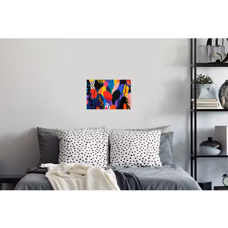 Bloemen - Bladeren - Abstract - Rood Muursticker klein -slaapkamer