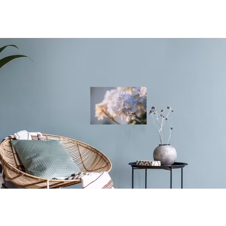 Bloemen - Lichtblauw - Wazig - Trosje Muursticker klein -plant