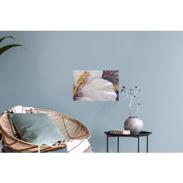 Bloemen - Mozaïek - Kunst - Modern - Goud Muursticker klein -plant