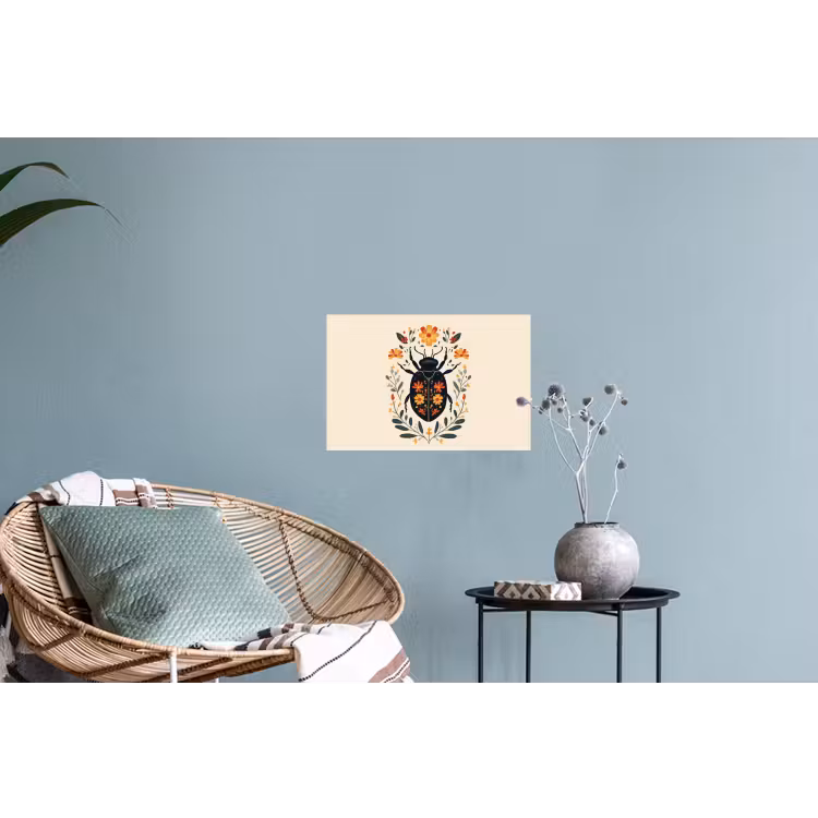 Bloemen - Oranje - Planten - Sierlijk Muursticker klein -plant