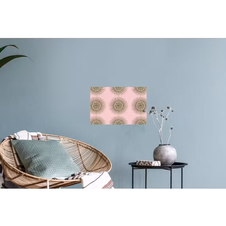 Bloemen - Patroon - Abstract - Roze - Groen Muursticker klein -plant