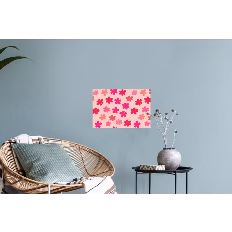 Bloemen - Patroon - Roze Muursticker klein -plant