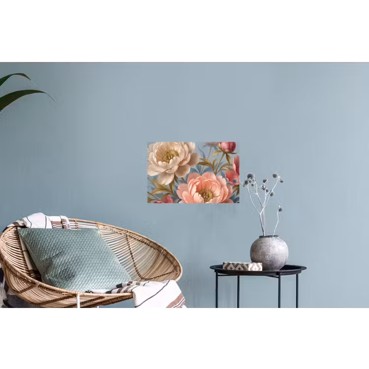 Bloemen - Roze - Beige - Modern - Natuur Muursticker klein -plant