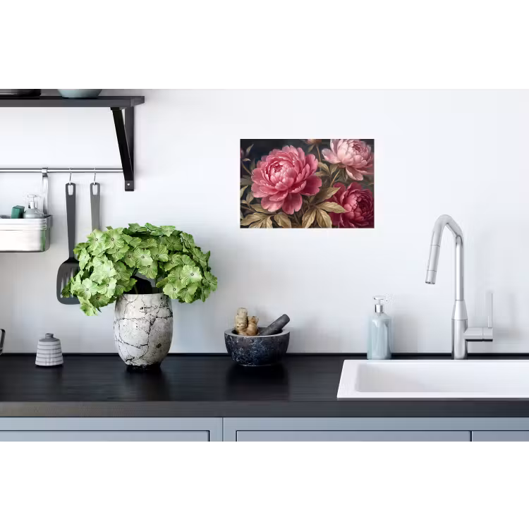 Bloemen - Roze - Klassiek - Natuur Muursticker klein -keuken