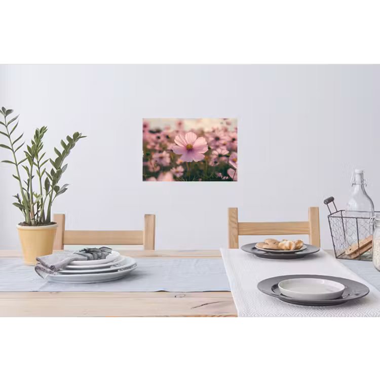 Bloemen - Paars - Wazig Muursticker klein -eettafel