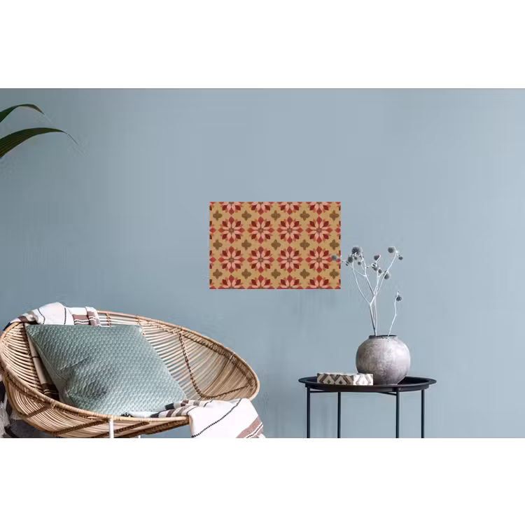 Bloemen - Retro - Groen Muursticker klein 286 -plant