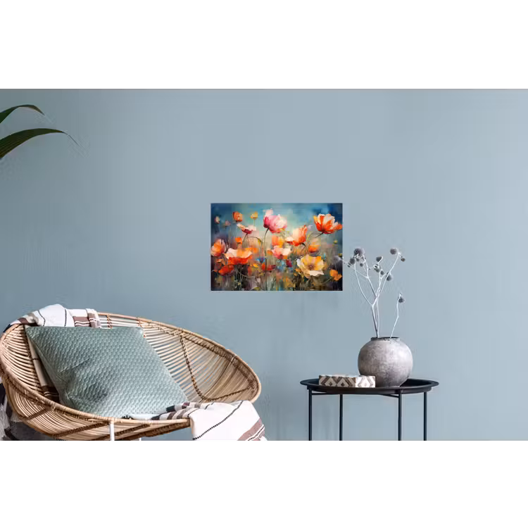 Bloemen - Watercolor - Kunst - Botanisch - Natuur Muursticker klein -plant