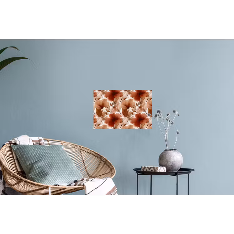 Bloemen - Aquarel - Botanisch - Terracotta Muursticker klein 286 -plant