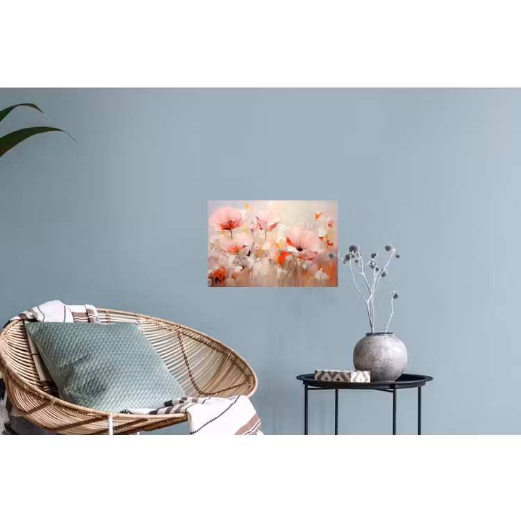 Bloemen - Watercolor - Roze - Abstract - Kunst Muursticker klein -plant