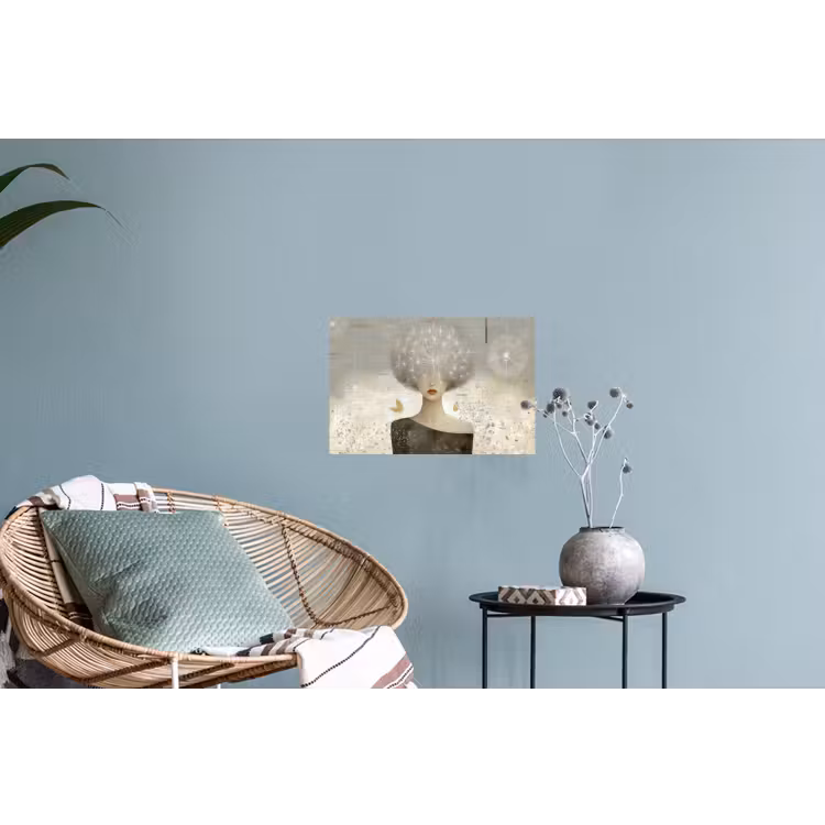 Pluis - Vrouw - Beige Muursticker klein -plant