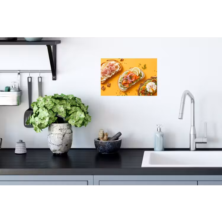 Eten - Brood - Ontbijt - Modern - Kleurrijk Muursticker klein -keuken