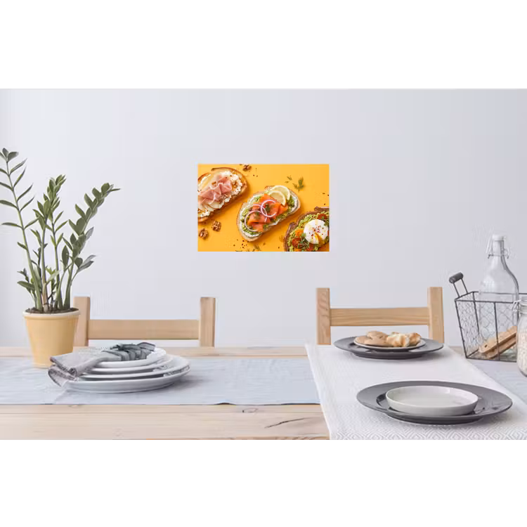 Eten - Brood - Ontbijt - Modern - Kleurrijk Muursticker klein -eettafel