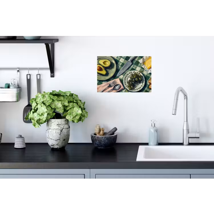 Eten - Ontbijt - Tafel - Modern - Groen Muursticker klein -keuken