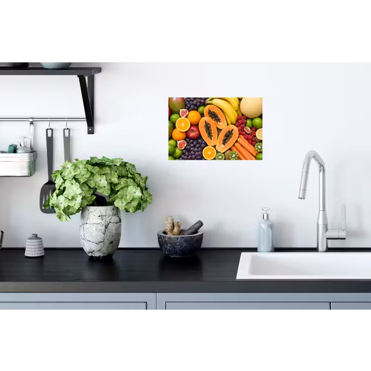 Eten - Fruit - Groenten - Vers - Kleurrijk Muursticker klein -keuken
