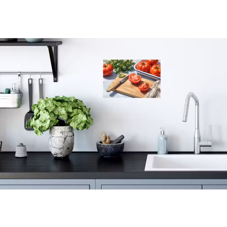 Eten - Keuken - Ingrediënten - Stillleven - Rood Muursticker klein -keuken