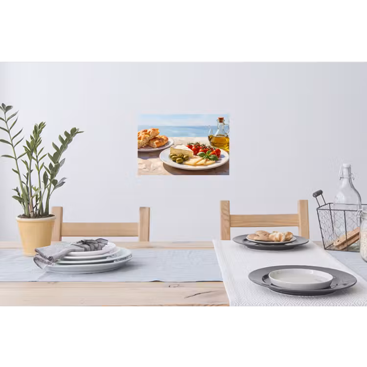 Eten - Middellandse Zee - Natuur - Geschilderd Muursticker klein -eettafel
