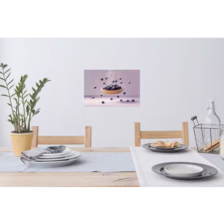 Eten - Taart - Bessen - Blauw Muursticker klein -eettafel