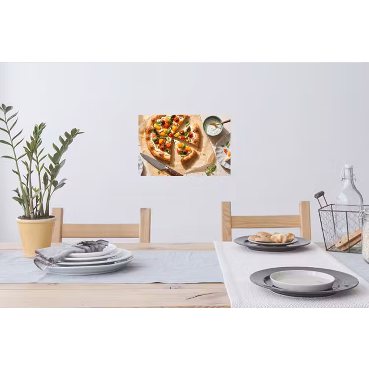 Eten - Tomaten - Basilicum - Maaltijd - Vers Muursticker klein -eettafel