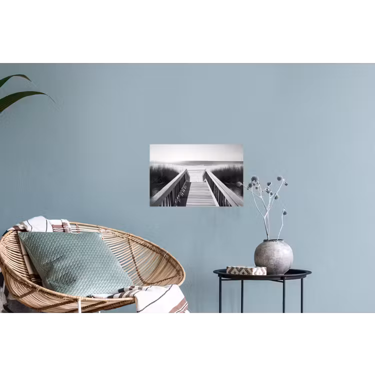 Loopbrug - Hout - Strand - Zee Muursticker klein -plant