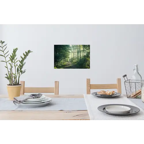 Bos - Pad - Zon - Bomen - Groen - Natuur Muursticker klein -eettafel