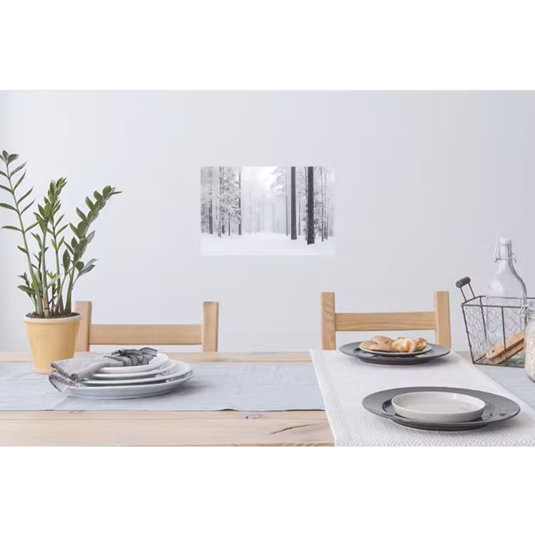 Bos - Sneeuw - Pad - Winter - Stilte Muursticker klein -eettafel