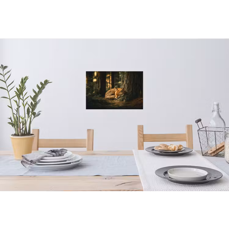 Vos - Bos - Slapen Muursticker klein -eettafel